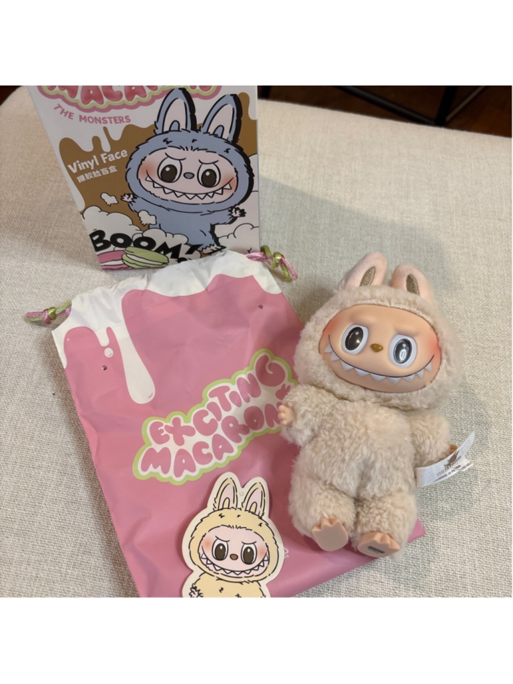 Pop Mart The Monsters Exciting Macaron Plush Toy One Size Beige Pink